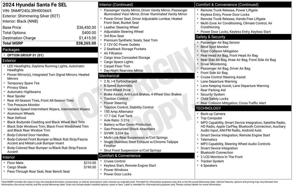 hyundai santa fe 2024 5NMP24GL3RH003665 image hyundai santa fe 2024 5NMP24GL3RH003665 image